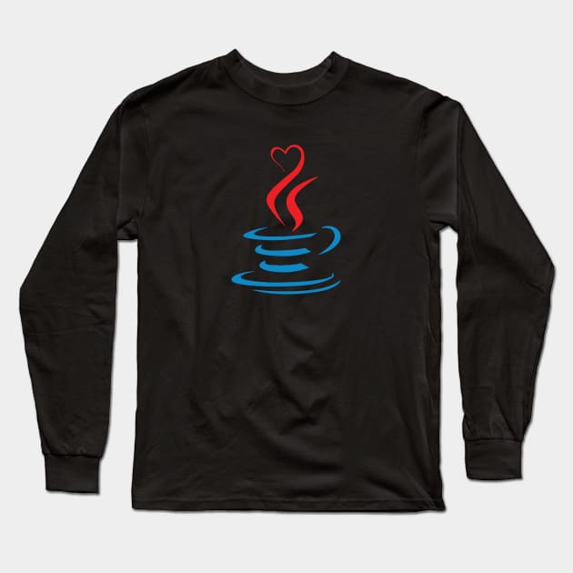 Love Coffe Java Programming Funny Design Long Sleeve T-Shirt by zadaID